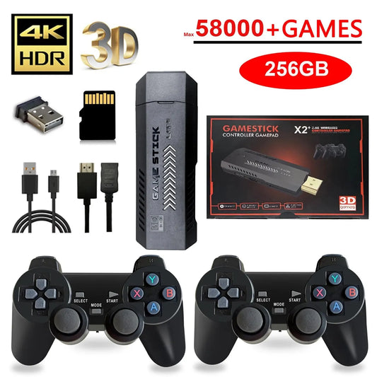 PlayVault Plus 1.0 Game Stick - 60,000+ Games 4K HD with Wireless Controllers