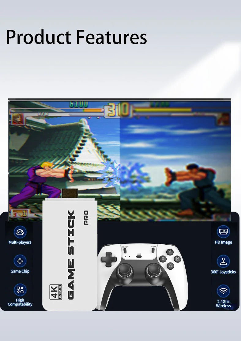 PlayVault 2.0 Retro Game Stick With Built-in 30,000+ Games - TV Plug & Play 4K HD